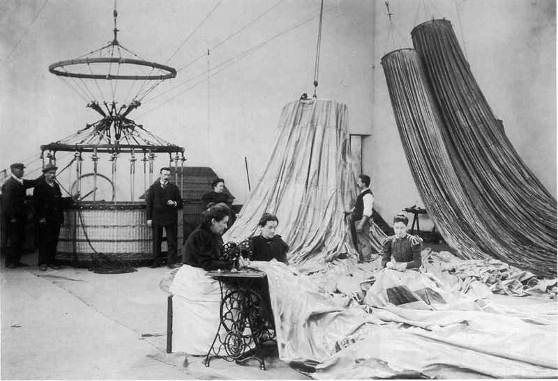 Fábrica de globos de Henri Lachambre en París, donde se fabricó El Águila. Wikimedia Commons